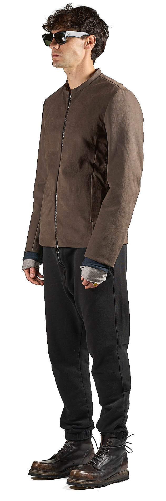 DANIELE BASTA LEATHER AND SILVER JACKET 